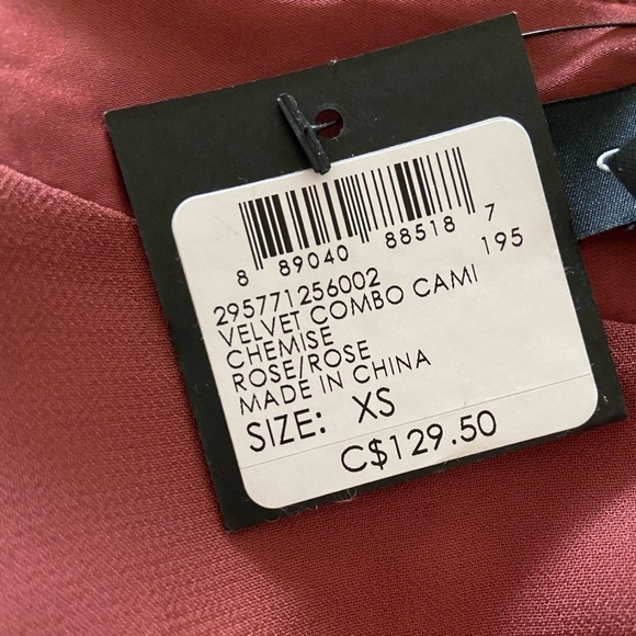 Club Monaco Old Rose Velvet Combo Cami Shirtless Top - Picture 8 of 8